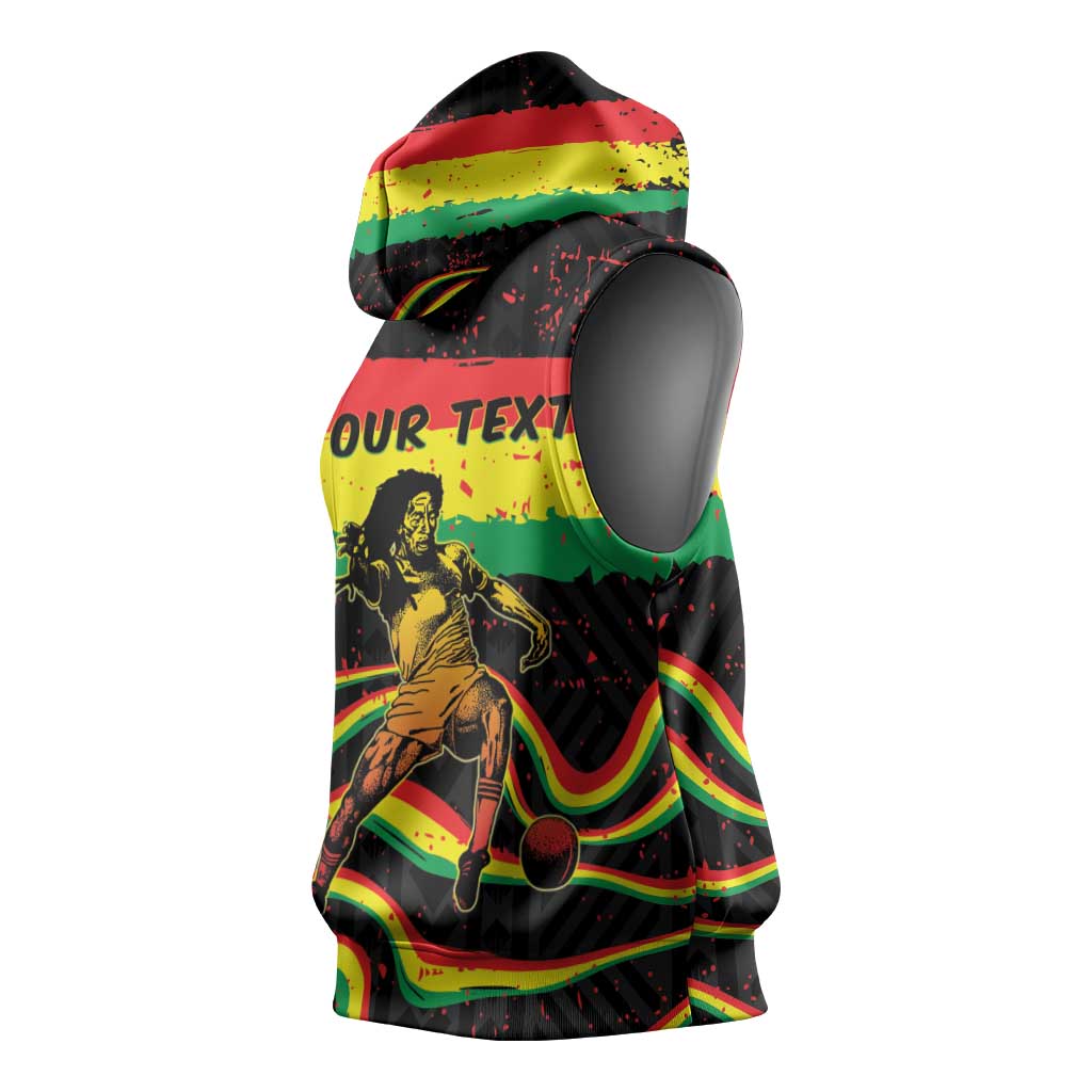 Personalized Reggae Legend Bob Football Sleeveless Hoodie Grunge Style
