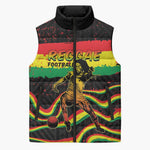 Personalized Reggae Legend Bob Football Sleeveless Puffer Jacket Grunge Style