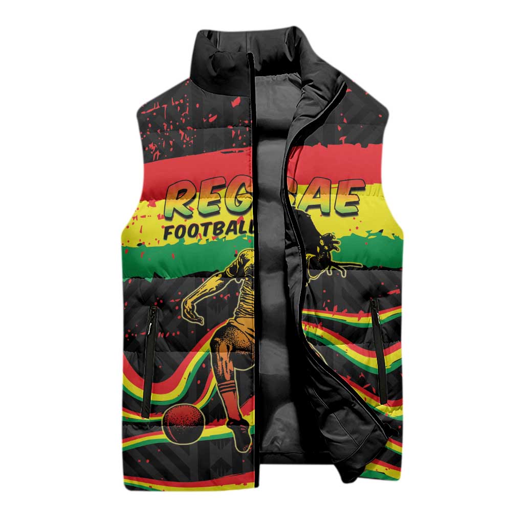 Personalized Reggae Legend Bob Football Sleeveless Puffer Jacket Grunge Style
