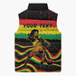 Personalized Reggae Legend Bob Football Sleeveless Puffer Jacket Grunge Style