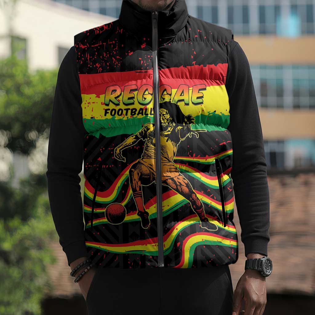 Personalized Reggae Legend Bob Football Sleeveless Puffer Jacket Grunge Style
