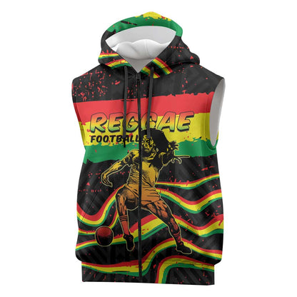 Personalized Reggae Legend Bob Football Sleeveless Zip Hoodie Grunge Style