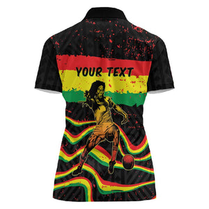 Personalized Reggae Legend Bob Football Women Polo Shirt Grunge Style