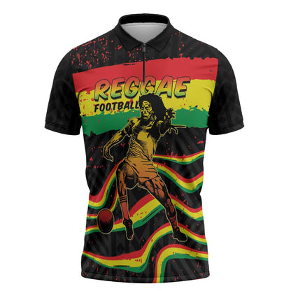 Personalized Reggae Legend Bob Football Zipper Polo Shirt Grunge Style