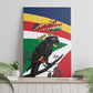 Personalized Happy Seychelles Independence Day Canvas Wall Art Black Parrot Coat Of Arms