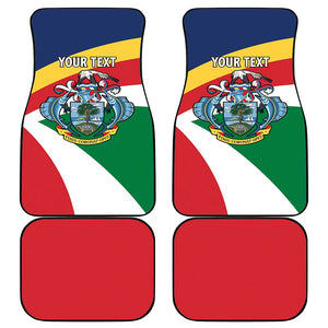 Personalized Happy Seychelles Independence Day Car Mats Black Parrot Coat Of Arms
