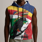 Personalized Happy Seychelles Independence Day Sleeveless Hoodie Black Parrot Coat Of Arms - African Pride