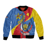 Congo-Kinshasa Independence Day Bomber Jacket Coat Of Arms - African Pattern