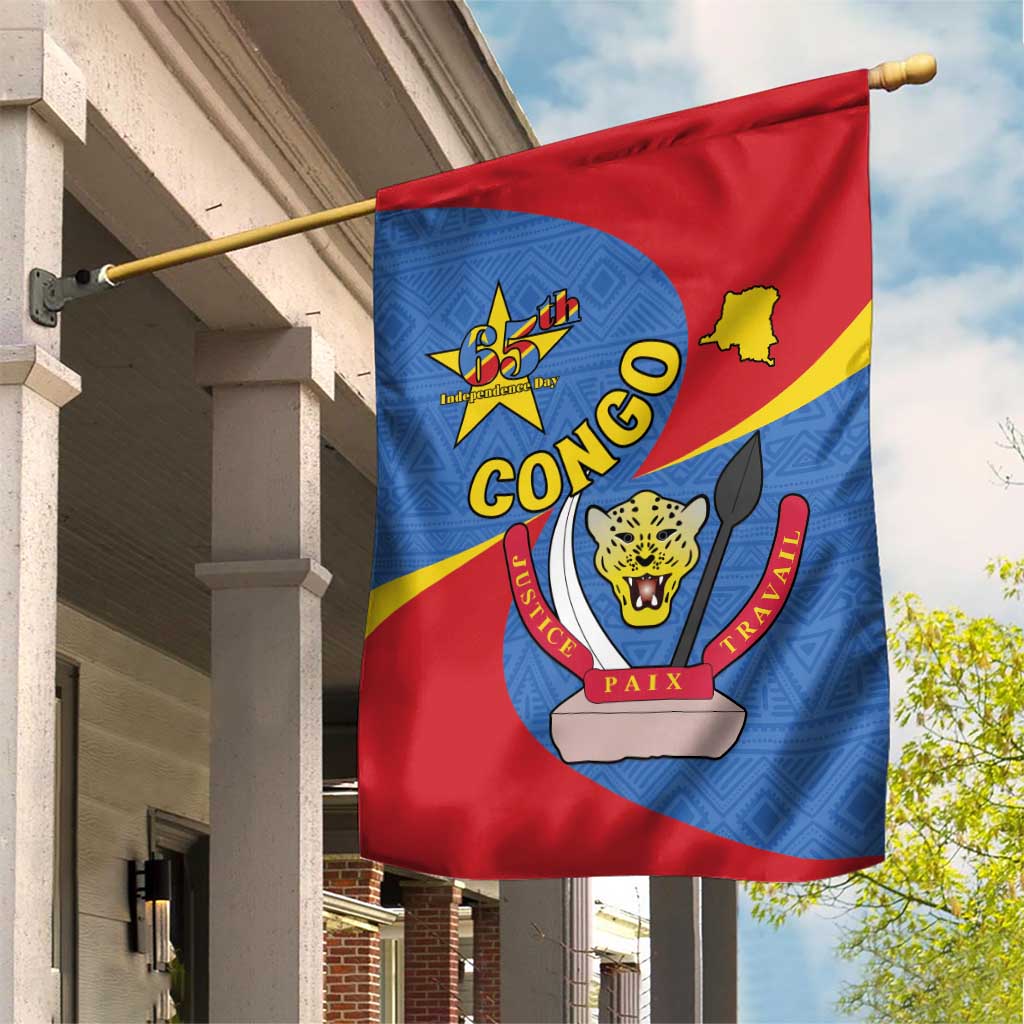 Congo-Kinshasa Independence Day Garden Flag Coat Of Arms - African Pattern