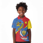 Congo-Kinshasa Independence Day Kid Polo Shirt Coat Of Arms - African Pattern