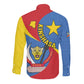 Congo-Kinshasa Independence Day Long Sleeve Button Shirt Coat Of Arms - African Pattern