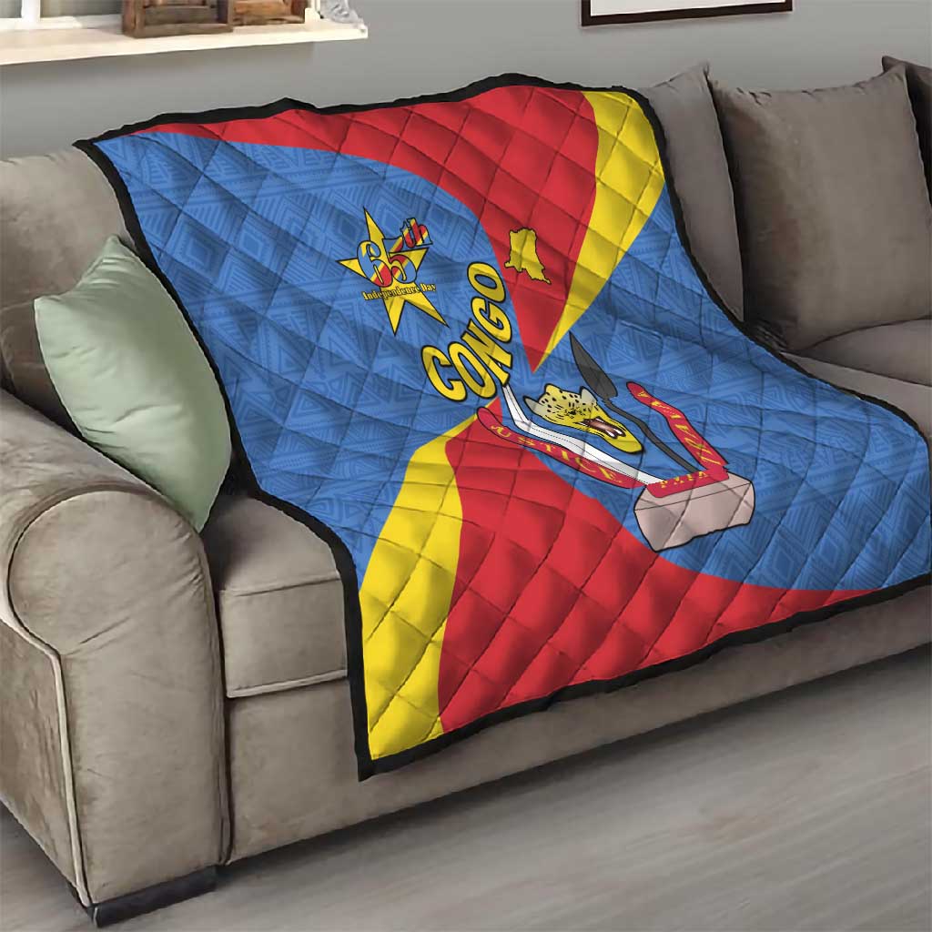 Congo-Kinshasa Independence Day Quilt Coat Of Arms - African Pattern
