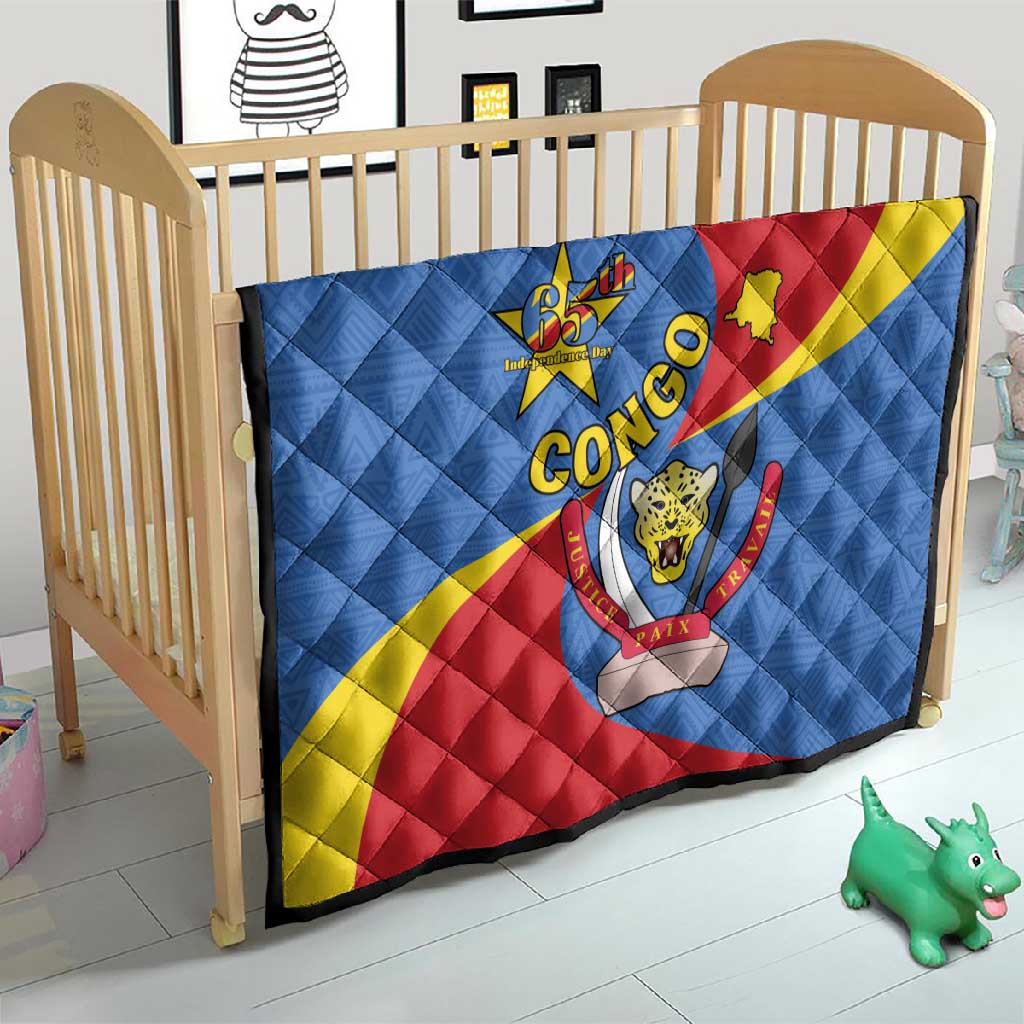 Congo-Kinshasa Independence Day Quilt Coat Of Arms - African Pattern