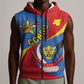 Congo-Kinshasa Independence Day Sleeveless Zip Hoodie Coat Of Arms - African Pattern - African Pride