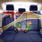 Personalized Tristan da Cunha Back Car Seat Cover Coat Of Arms Tropical Flowers
