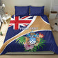 Personalized Tristan da Cunha Bedding Set Coat Of Arms Tropical Flowers