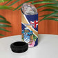 Personalized Tristan da Cunha 4 in 1 Can Cooler Tumbler Coat Of Arms Tropical Flowers
