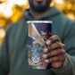 Personalized Tristan da Cunha 4 in 1 Can Cooler Tumbler Coat Of Arms Tropical Flowers