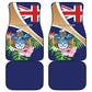 Personalized Tristan da Cunha Car Mats Coat Of Arms Tropical Flowers