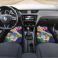 Personalized Tristan da Cunha Car Mats Coat Of Arms Tropical Flowers