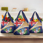 Personalized Tristan da Cunha Grocery Bag Coat Of Arms Tropical Flowers