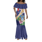 Personalized Tristan da Cunha Mermaid Dress Coat Of Arms Tropical Flowers
