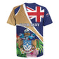Personalized Tristan da Cunha Rugby Jersey Coat Of Arms Tropical Flowers