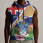 Personalized Tristan da Cunha Sleeveless Hoodie Coat Of Arms Tropical Flowers - African Pride