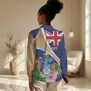 Personalized Tristan da Cunha Women Casual Shirt Coat Of Arms Tropical Flowers
