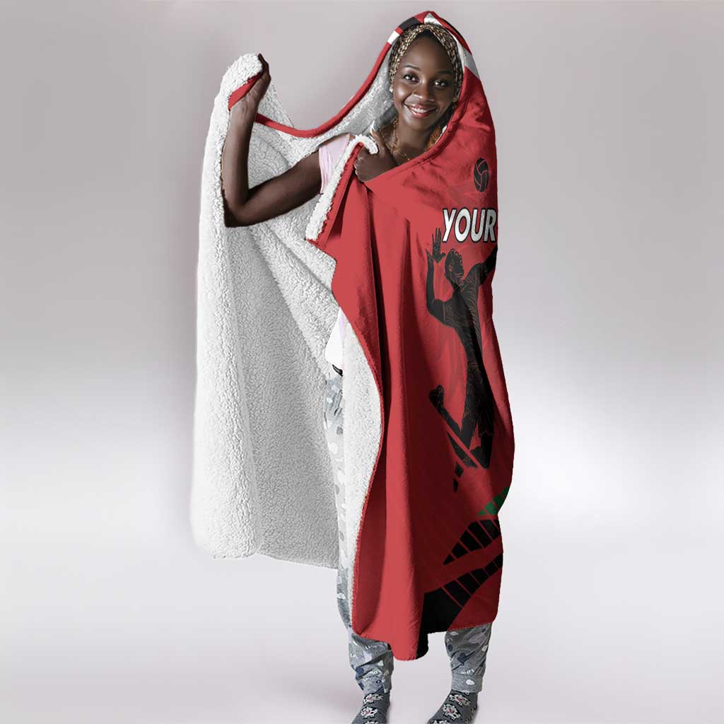 Custom Kenya Volleyball Hooded Blanket Go Champions