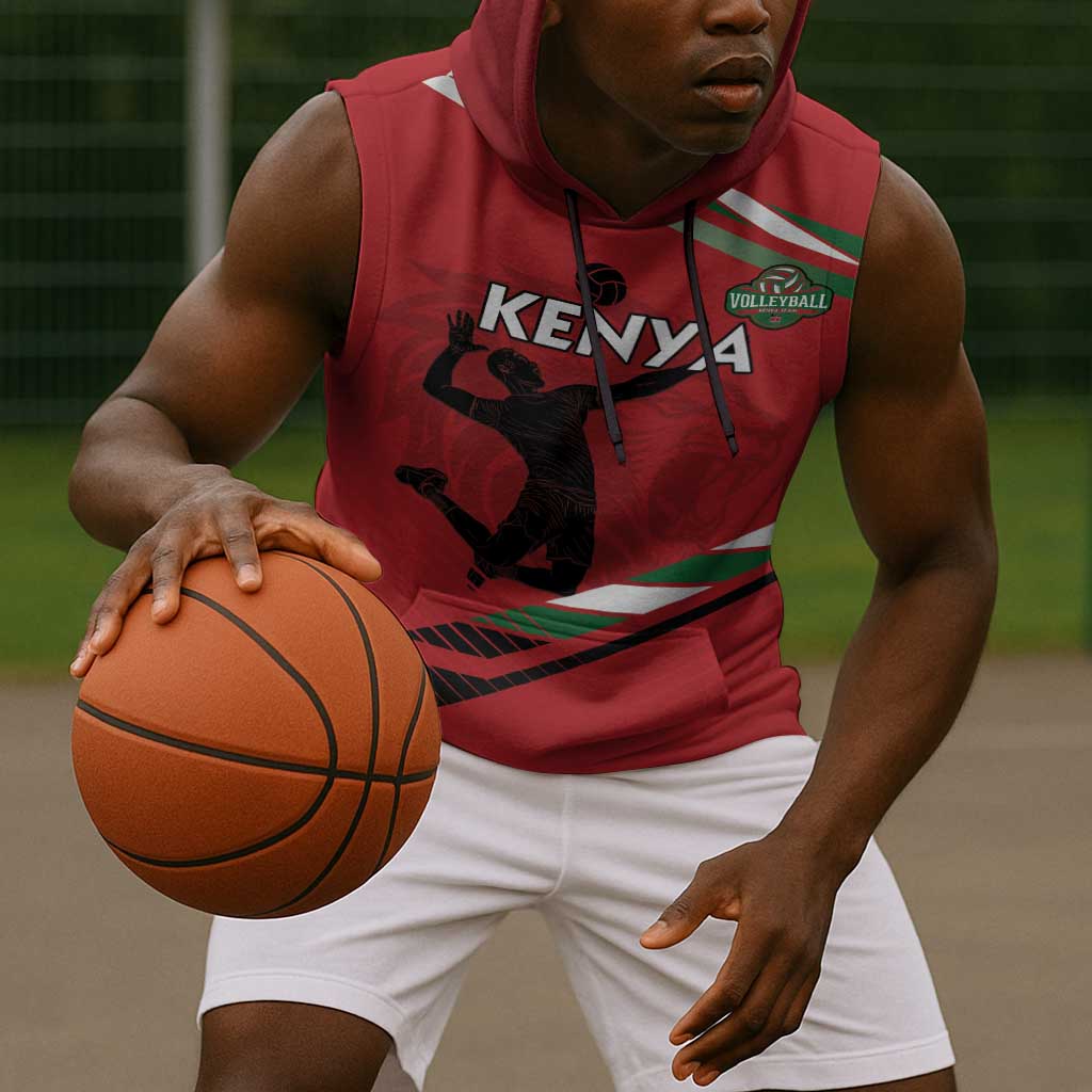 Custom Kenya Volleyball Sleeveless Hoodie Go Champions - African Pride