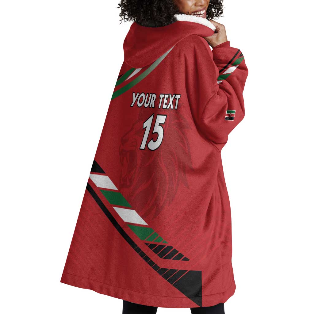 Custom Kenya Volleyball Wearable Blanket Hoodie Go Champions
