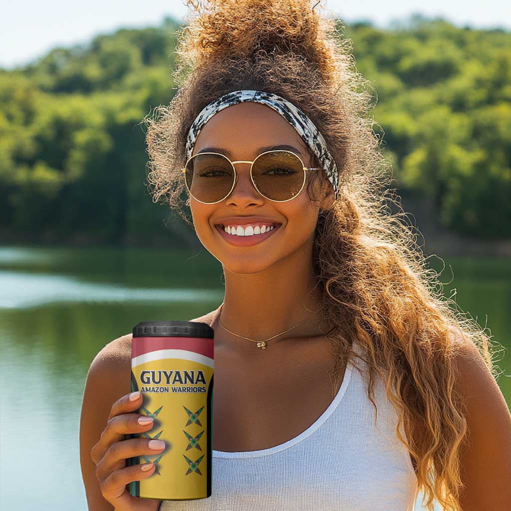 Guyana Cricket Custom 4 in 1 Can Cooler Tumbler Go Amazon Warriors Go - African Pride