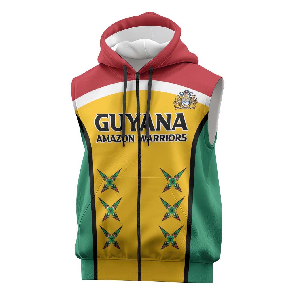 Guyana Cricket Sleeveless Zip Hoodie Go Amazon Warriors Go - African Pride