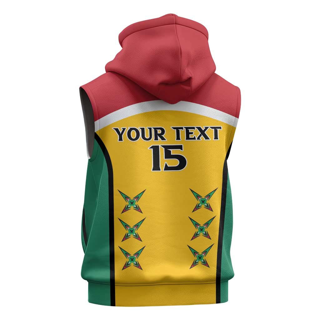 Guyana Cricket Sleeveless Zip Hoodie Go Amazon Warriors Go - African Pride