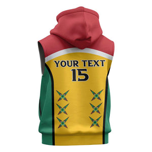 Guyana Cricket Sleeveless Zip Hoodie Go Amazon Warriors Go - African Pride
