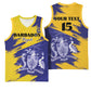 Barbados Royals Cricket Basketball Jersey Coat Of Arms Flag Style LT15