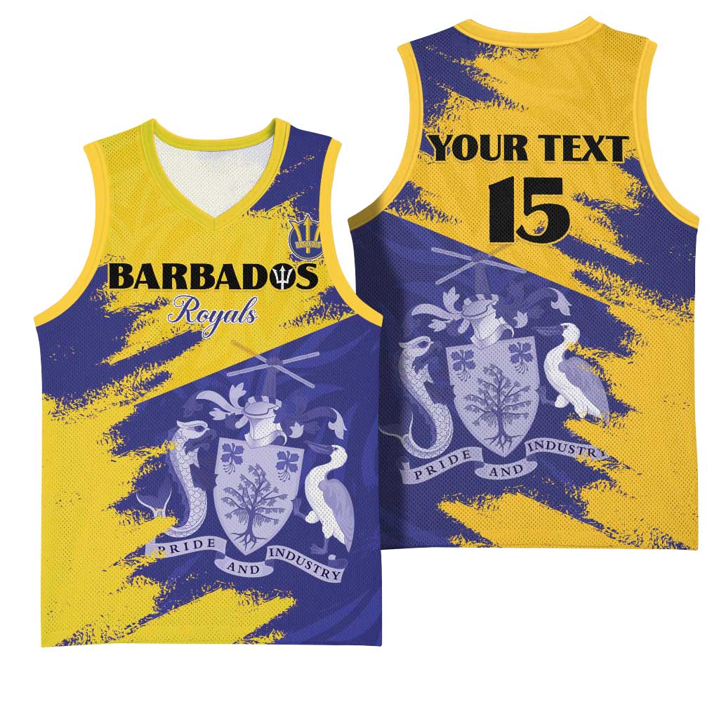 Barbados Royals Cricket Basketball Jersey Coat Of Arms Flag Style LT15