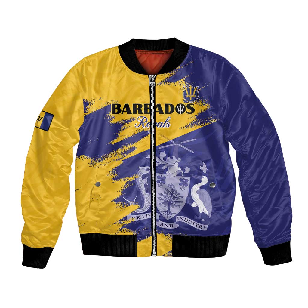 Barbados Royals Cricket Custom Bomber Jacket Coat Of Arms Flag Style - African Pride