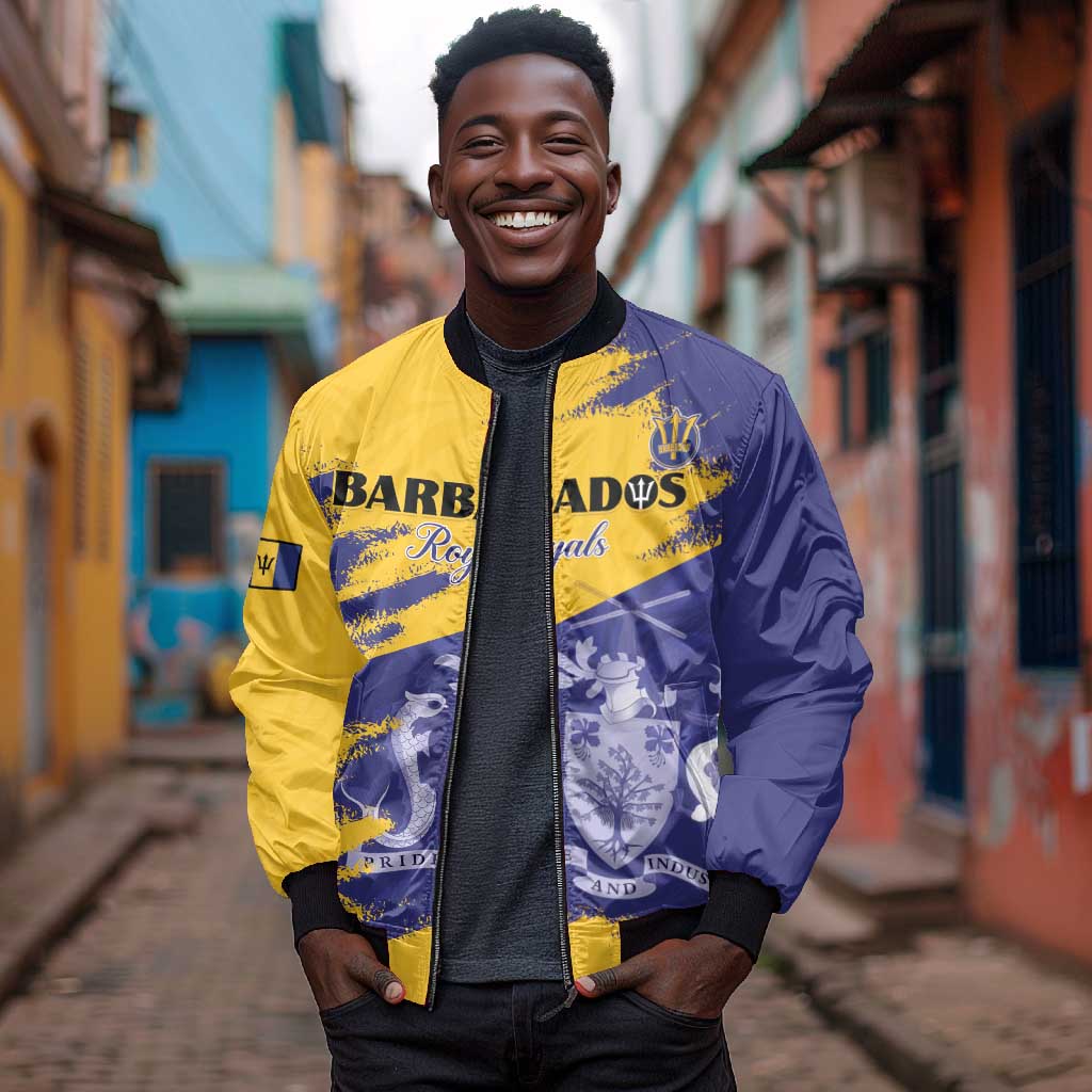 Barbados Royals Cricket Custom Bomber Jacket Coat Of Arms Flag Style - African Pride