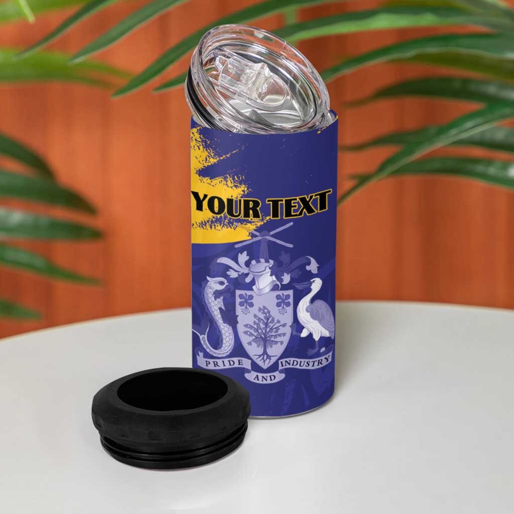 Barbados Royals Cricket Custom 4 in 1 Can Cooler Tumbler Coat Of Arms Flag Style - African Pride