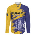 Barbados Royals Cricket Custom Long Sleeve Button Shirt Coat Of Arms Flag Style - African Pride