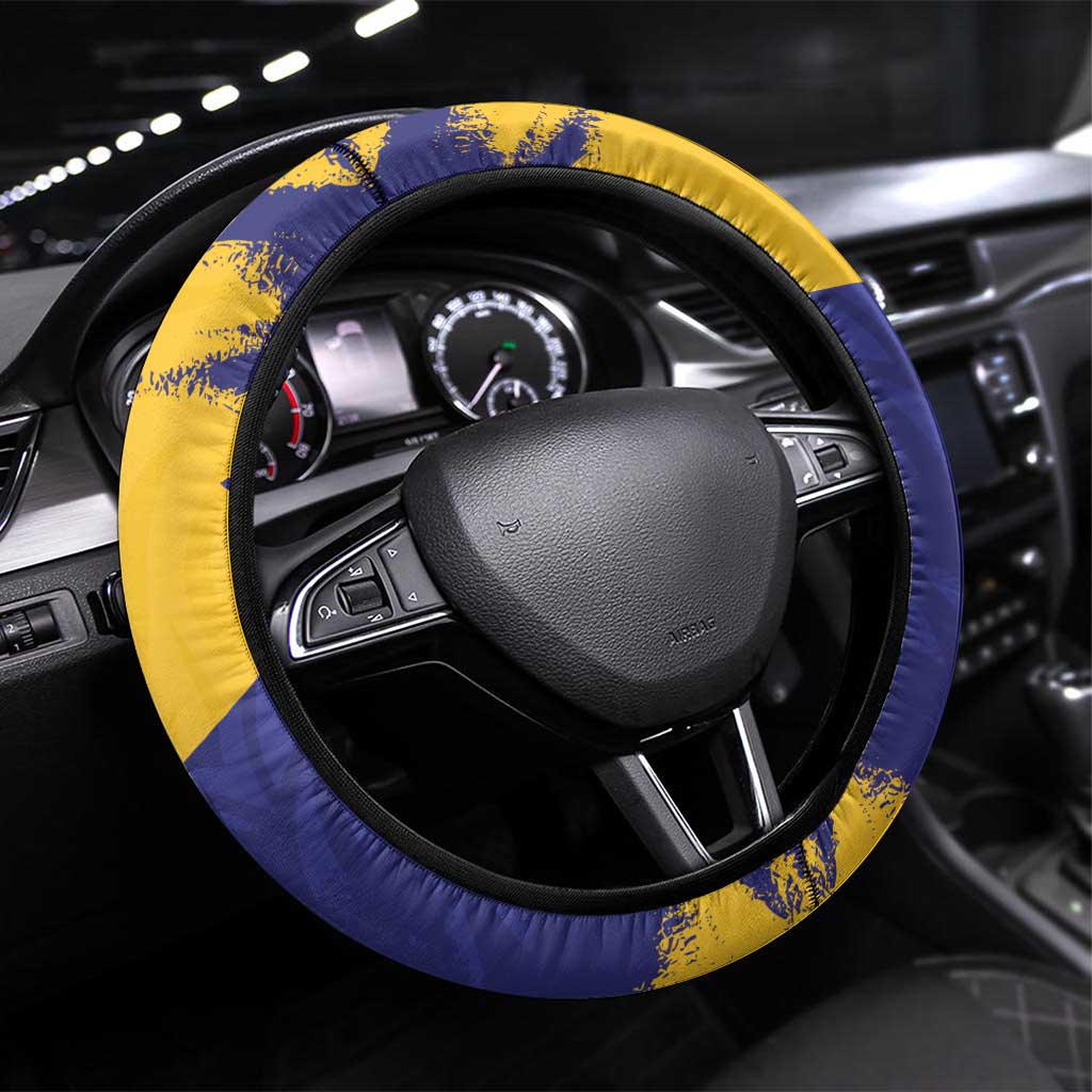 Barbados Royals Cricket Steering Wheel Cover Coat Of Arms Flag Style - African Pride