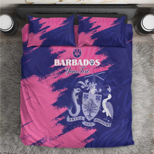 Barbados Royals Cricket Custom Bedding Set Coat Of Arms Pink - Blue Color - African Pride