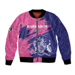 Barbados Royals Cricket Custom Bomber Jacket Coat Of Arms Pink - Blue Color - African Pride