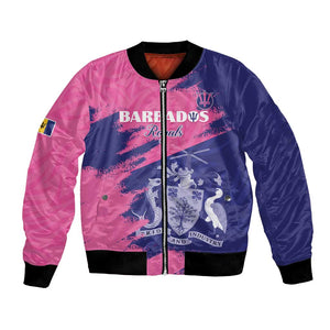 Barbados Royals Cricket Custom Bomber Jacket Coat Of Arms Pink - Blue Color - African Pride