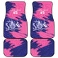 Barbados Royals Cricket Custom Car Mats Coat Of Arms Pink - Blue Color - African Pride