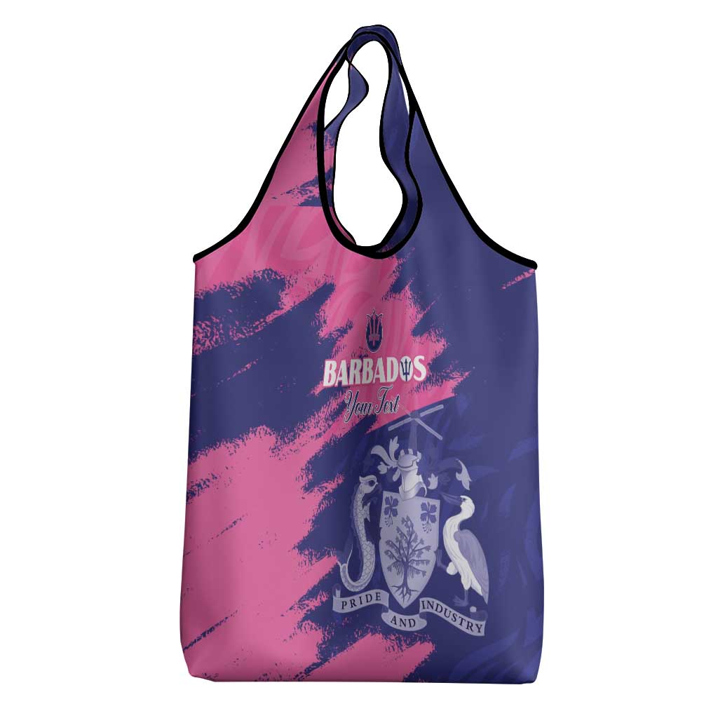 Barbados Royals Cricket Custom Grocery Bag Coat Of Arms Pink - Blue Color - African Pride