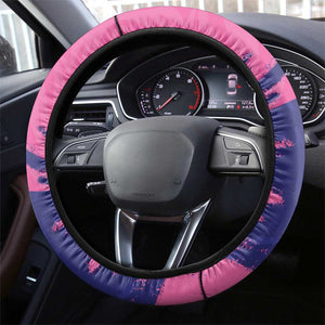 Barbados Royals Cricket Steering Wheel Cover Coat Of Arms Pink - Blue Color - African Pride