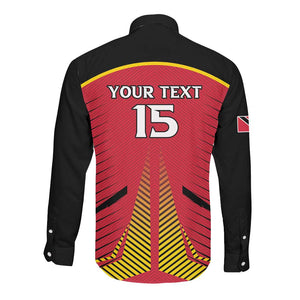 Trinidad and Tobago Cricket Custom Long Sleeve Button Shirt Trinbago Strong - African Pride